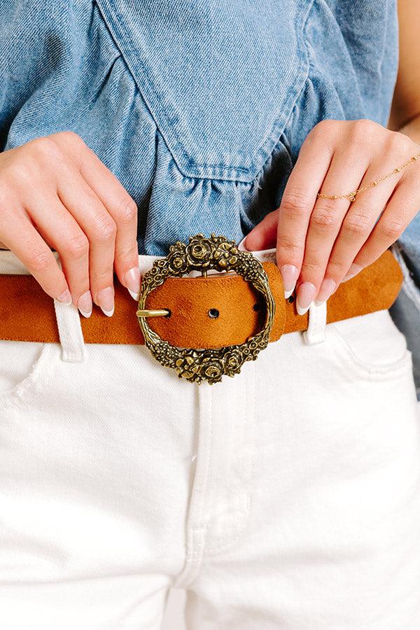 Impressions Chic Lifestyle Faux Suede Belt In Brown