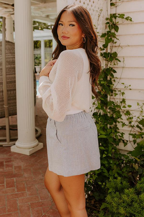 Impressions Chic Moment Linen-Blend Knit Shrug In Ivory