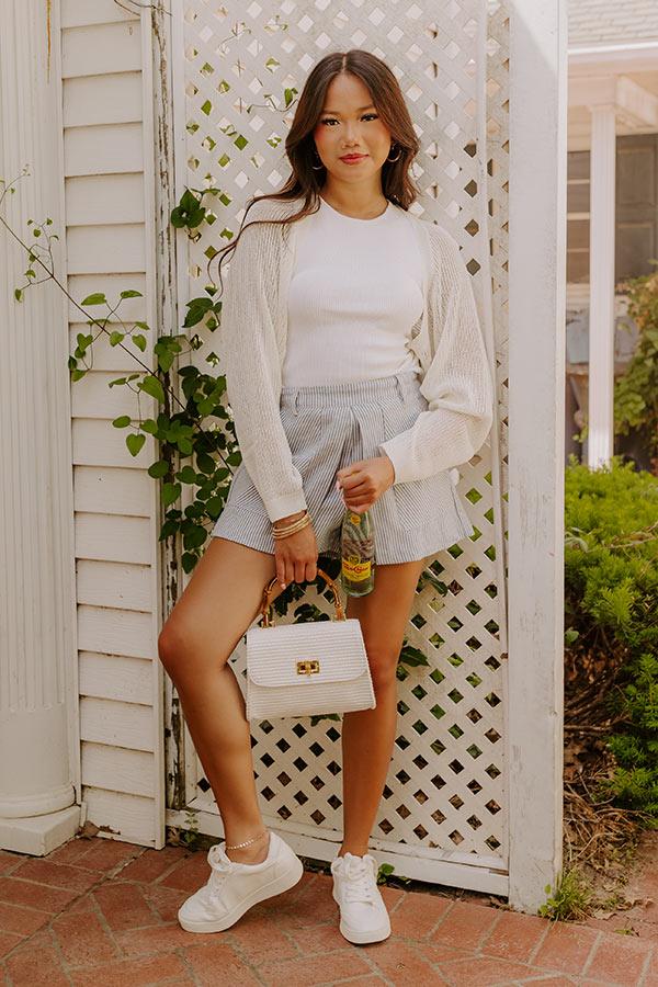 Impressions Chic Moment Linen-Blend Knit Shrug In Ivory