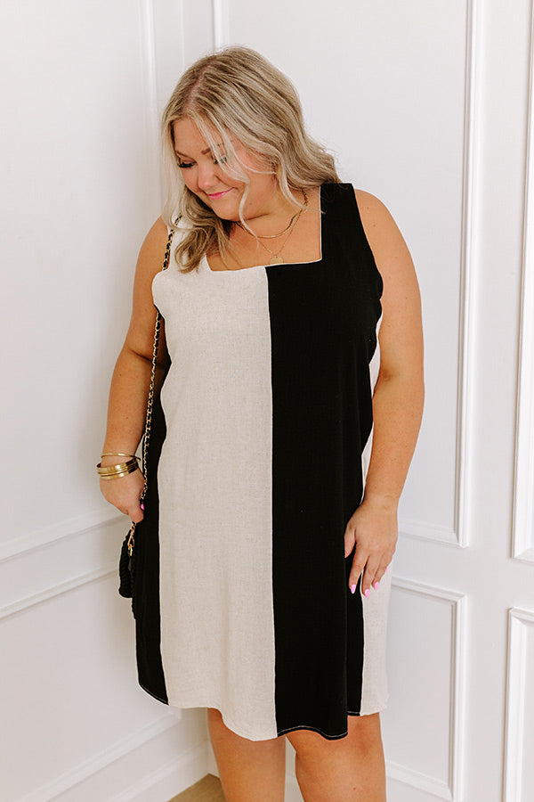Impressions Chic Moment Linen-Blend Mini Dress Curves