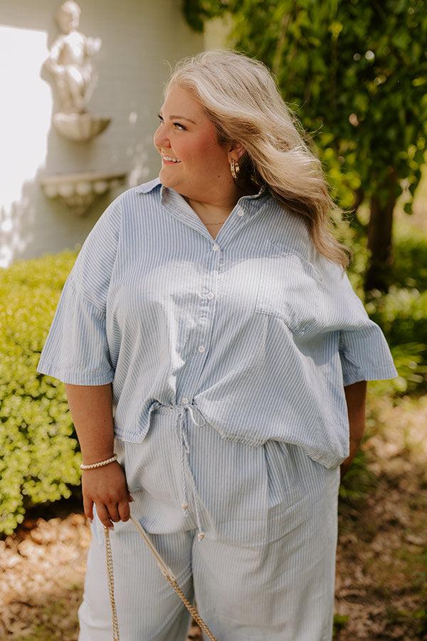 impressions Coastal Dreams Chambray Button Up Curves