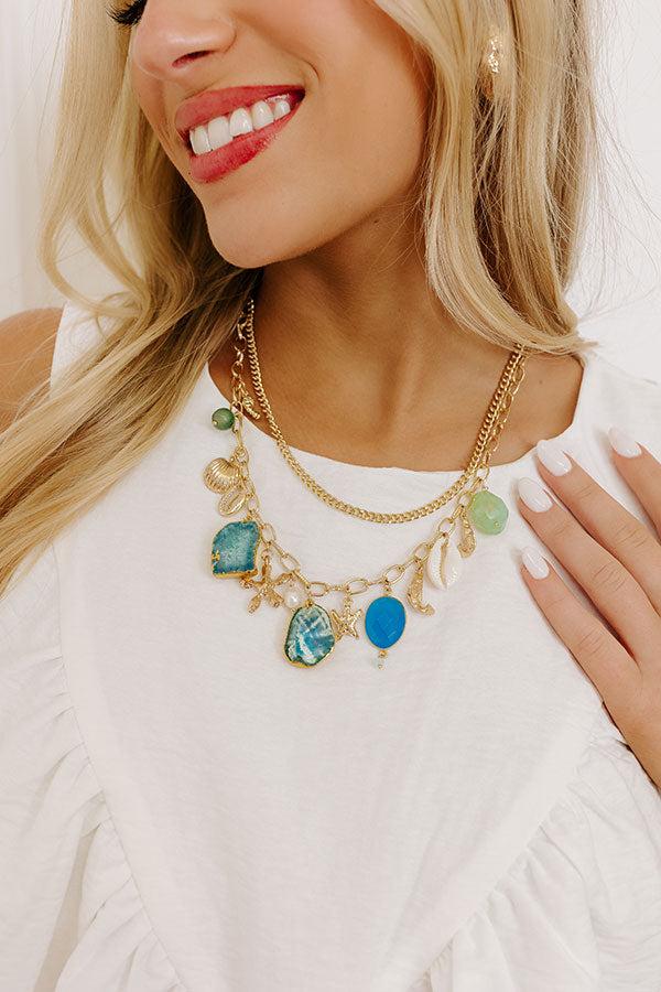 impressions Coastal Views Semi Precious Charm Necklace