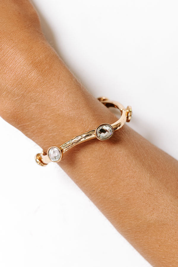 impressions Cocktails And Cheers Stretch Bracelet in Clear