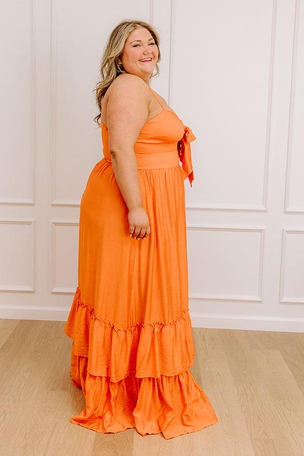 Impressions Coconut Grove Maxi Dress In Orange Curves