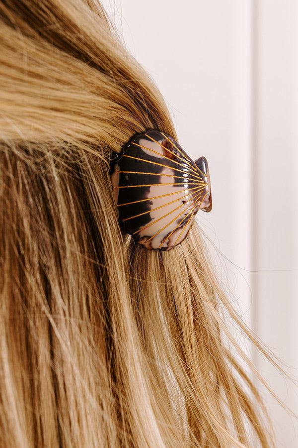 impressions Collecting Seashells Hair Claw Clip in Grey
