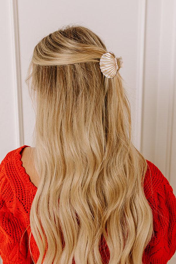 impressions Collecting Seashells Hair Claw Clip in Iced Latte