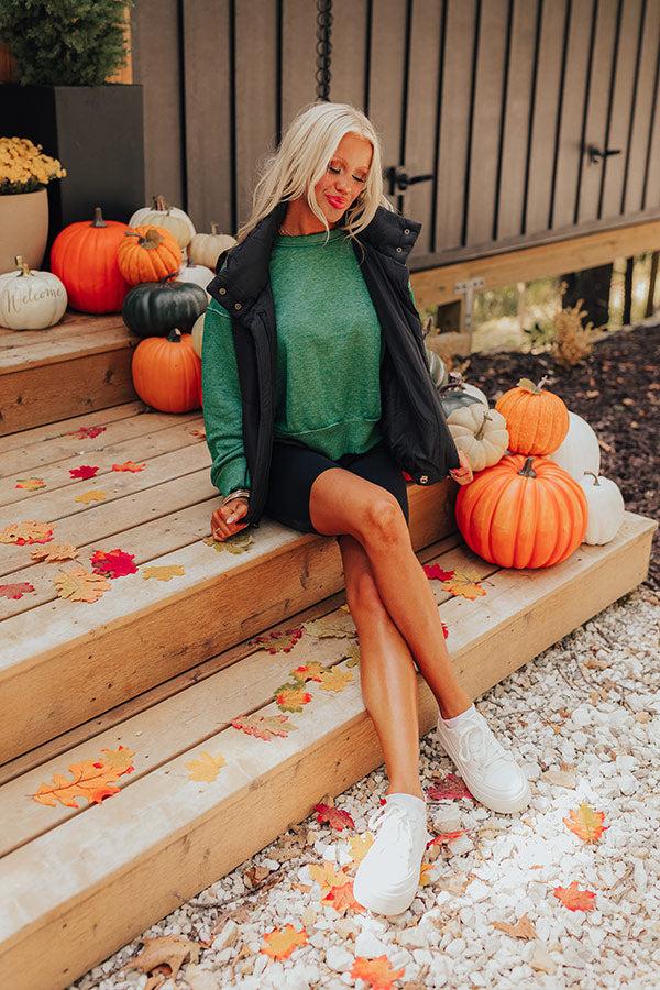 impressions Cool Mornings Vintage Wash Sweatshirt in Olive