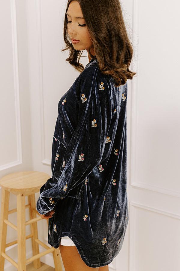 Impressions Countryside Chic Embroidered Button Up Top