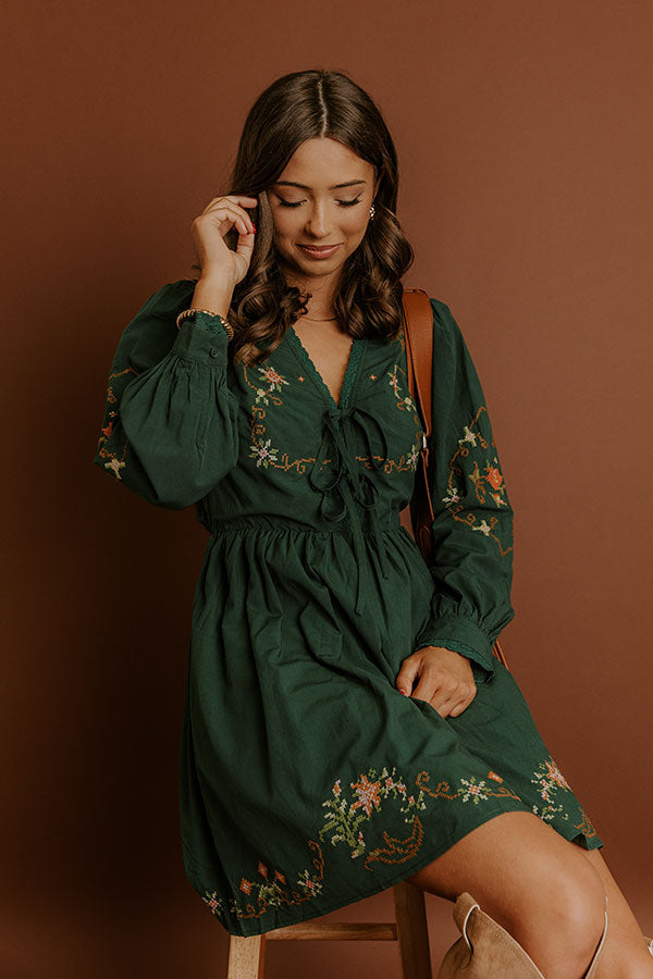 Impressions Countryside Cutie Floral Embroidered Mini Dress