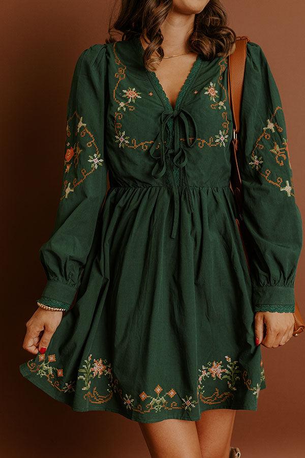 Impressions Countryside Cutie Floral Embroidered Mini Dress