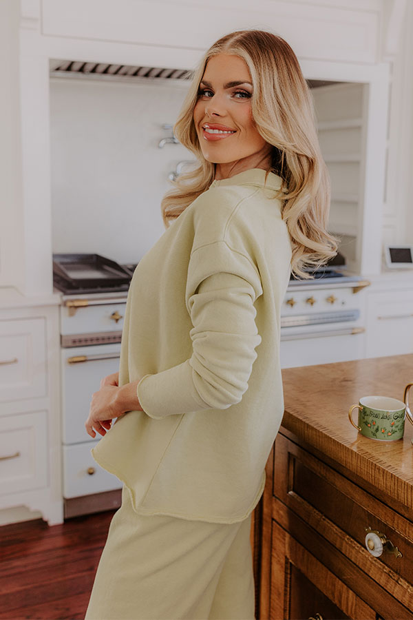 Impressions Cozy Cues Sweatshirt In Light Chartreuse
