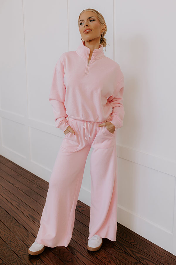 Impressions Cozy Lifestyle Vintage Wash Pullover In Pink