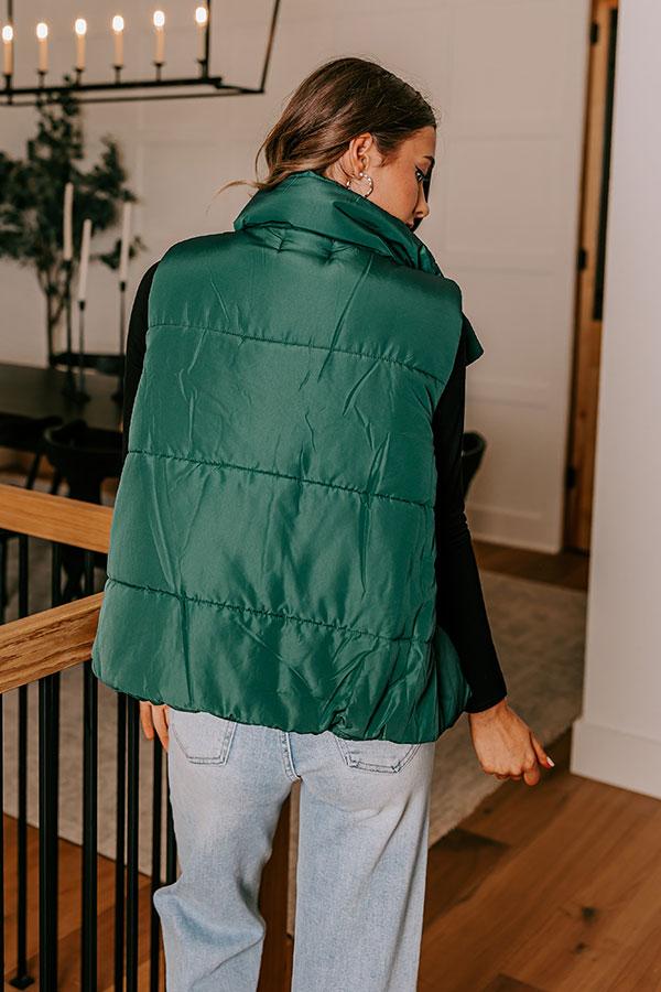 Impressions Creekside Cabin Puffer Vest In Hunter Green