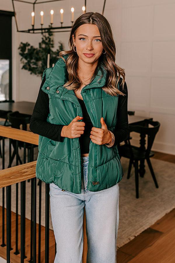 impressions Creekside Cabin Puffer Vest in Hunter Green