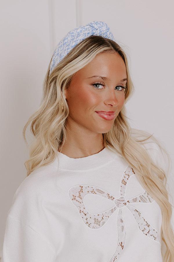 impressions Cue The Chic Tweed Headband in Sky Blue