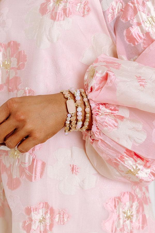 Impressions Daily Entertainment Stretch Bracelet Set In Pink