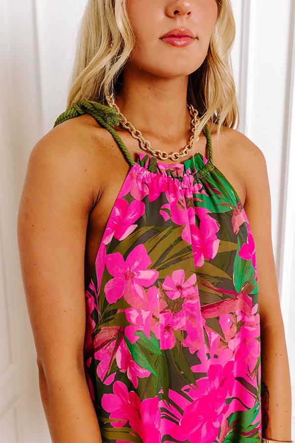 Impressions Daiquiris On The Patio Floral Mini Dress