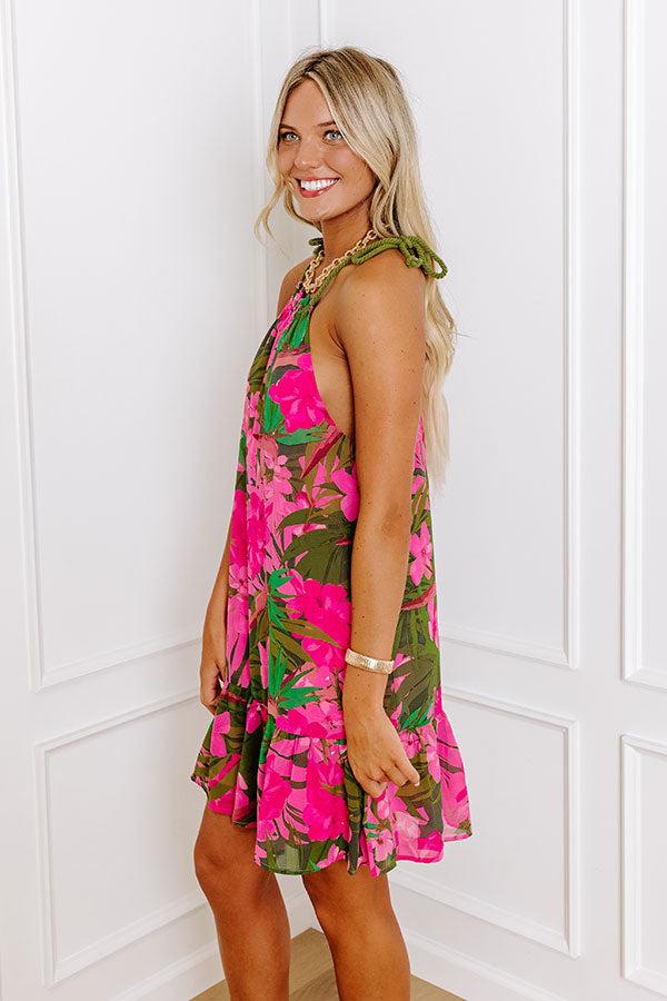 Impressions Daiquiris On The Patio Floral Mini Dress