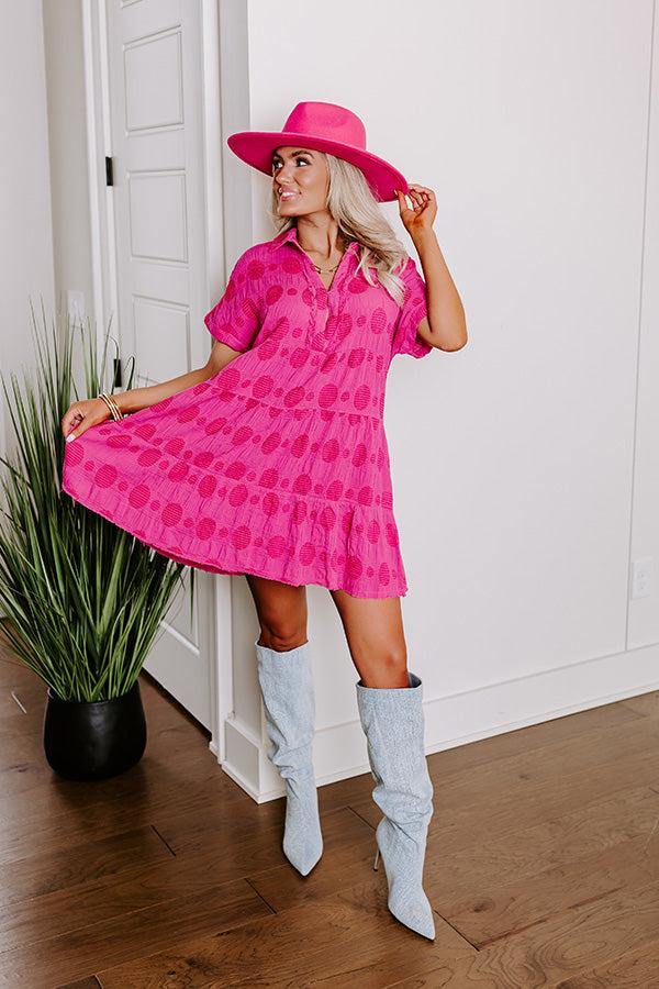 impressions Dancing In The Sun Babydoll Dress In Pink