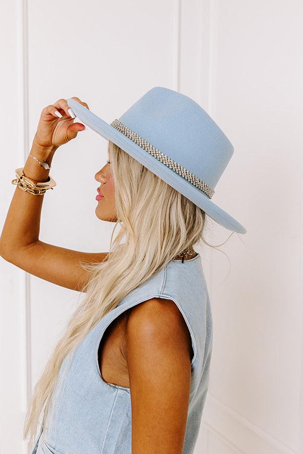 impressions Downtown Nashville Felt Fedora in Sky Blue