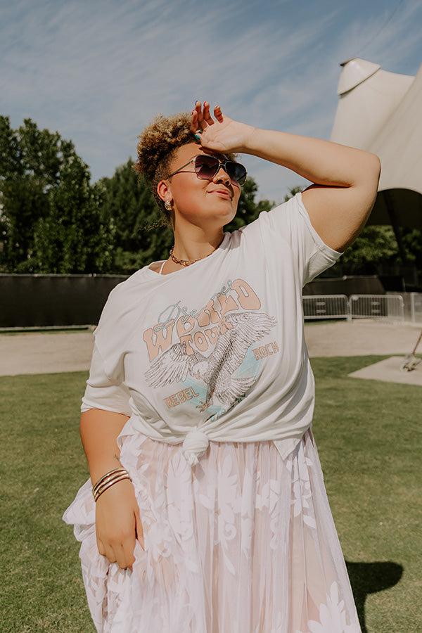 impressions Dreamer World Tour Graphic Tee In White Curves