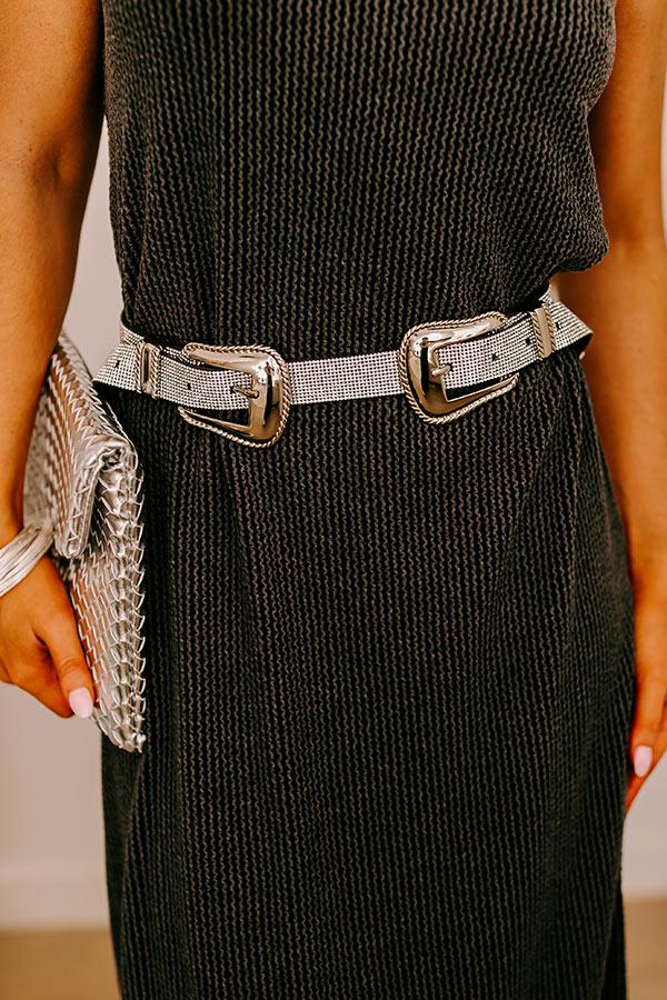 impressions Driving Country Roads Rhinestone Belt In Silver