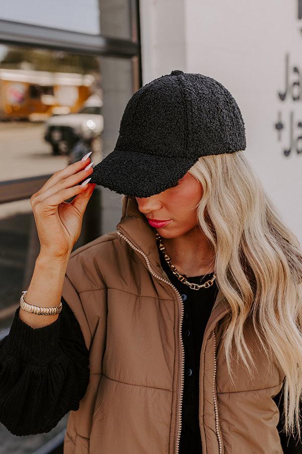 impressions Easy To Style Sherpa Baseball Cap in Black