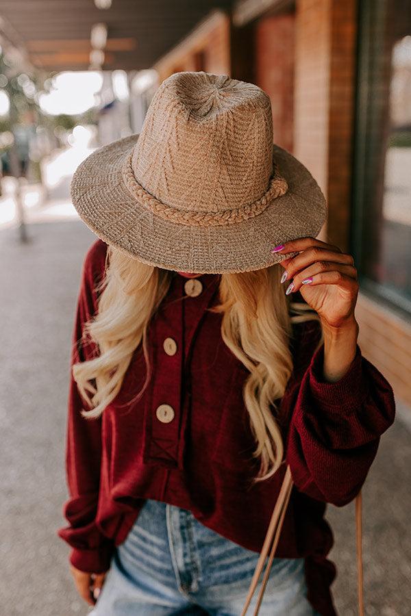 impressions Fall Dreaming Chenille Woven Fedora in Iced Latte