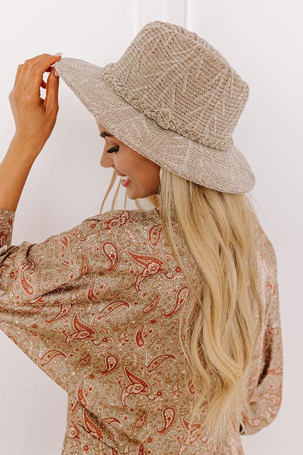 impressions Fall Dreaming Chenille Woven Fedora in Taupe