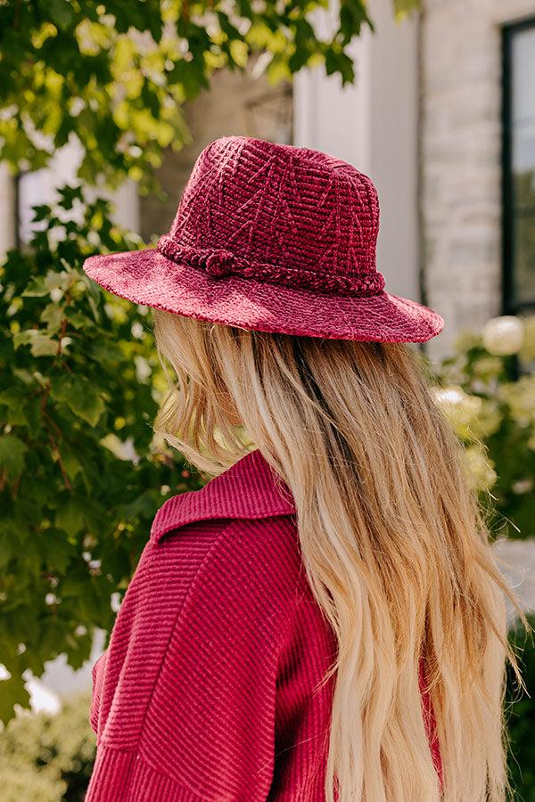 impressions Fall Dreaming Chenille Woven Fedora in Wine