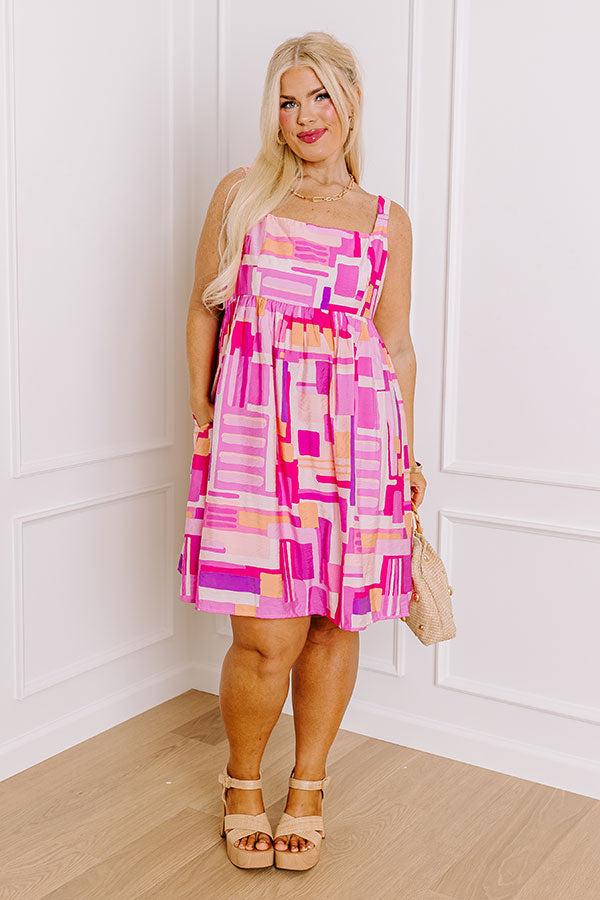 impressions Feeling Butterflies Romper in Hot Pink Curves