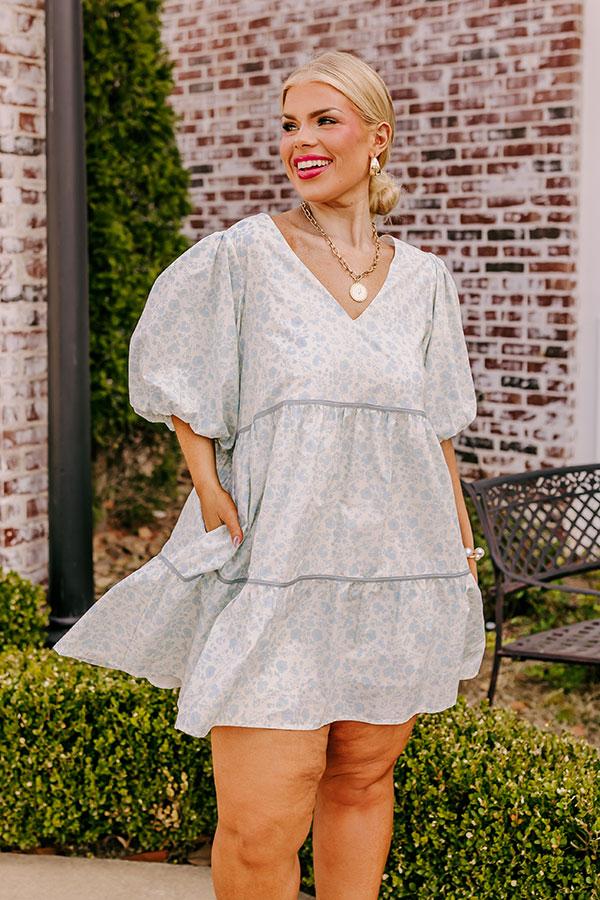 impressions Field Of Flowers Babydoll Mini Dress Curves