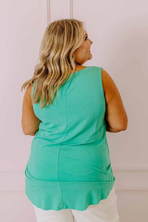 Impressions Friends For Life Shift Tank In Light Turquoise Curves