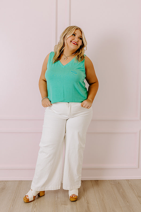 impressions Friends For Life Shift Tank In Light Turquoise Curves