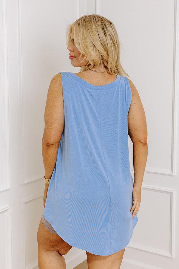 Impressions Friends For Life Shift Tank In Sky Blue Curves