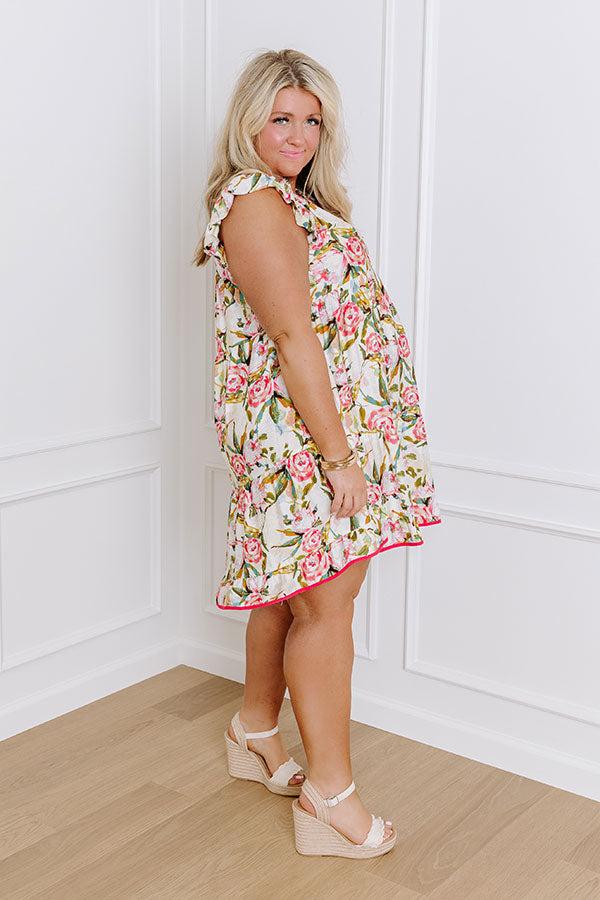 Impressions Garden Charm Babydoll Mini Dress Curves