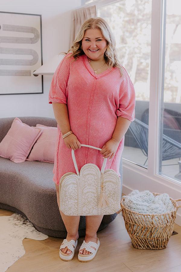 Impressions Girls Brunch Ribbed T-shirt Mini Dress In Blooming Dahlia