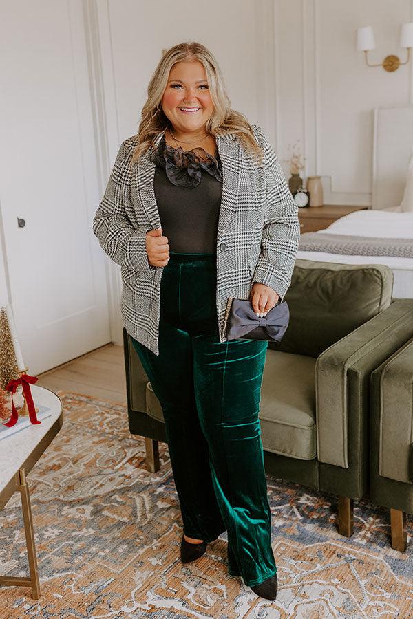 impressions Glamour Galore High Waist Velvet Pants Curves