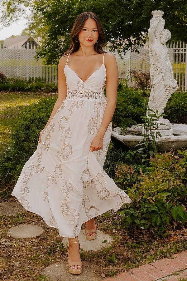 impressions Graceful Gardens Embroidered Maxi Dress