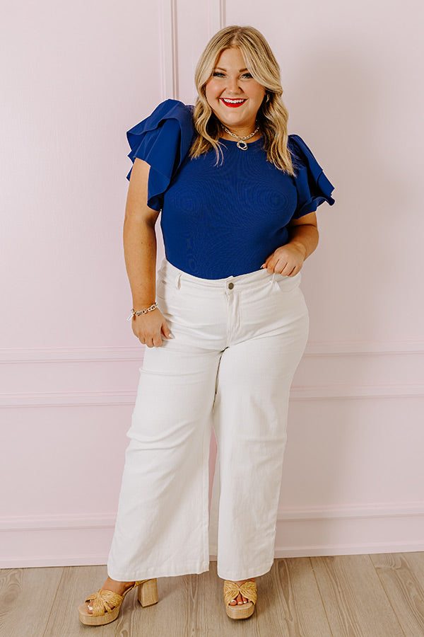 Impressions Halftime Happy Hour Bodysuit In Royal Blue Curves