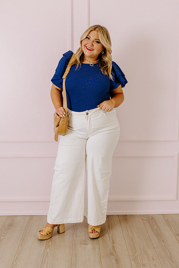 Impressions Halftime Happy Hour Bodysuit In Royal Blue Curves