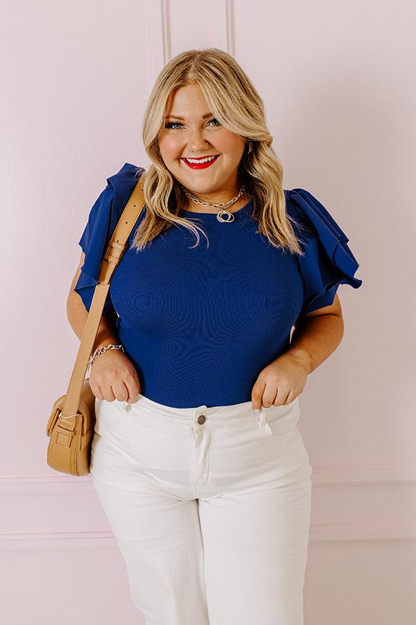 Impressions Halftime Happy Hour Bodysuit In Royal Blue Curves