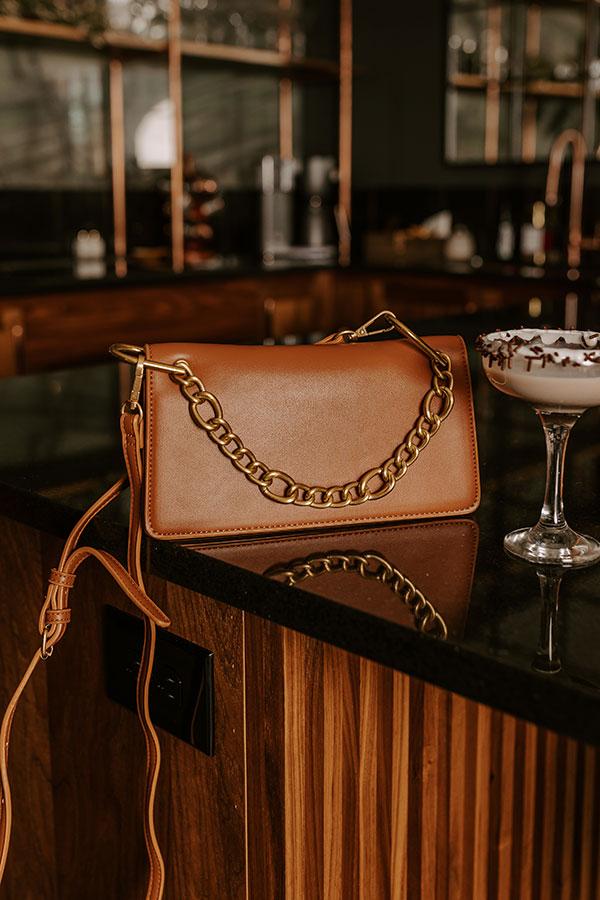 impressions Happy Hour Meetup Faux Leather Purse in Camel
