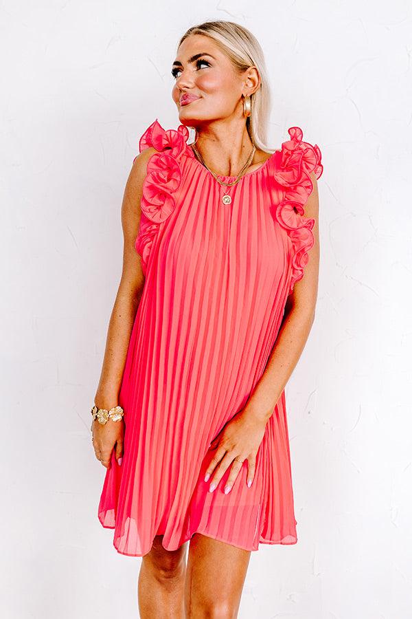 impressions Honeysuckle Dreams Pleated Dress In Calypso