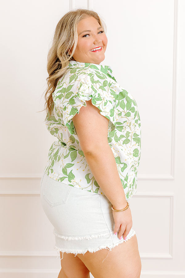 Impressions Honeysuckle Fields Floral Button Up Curves