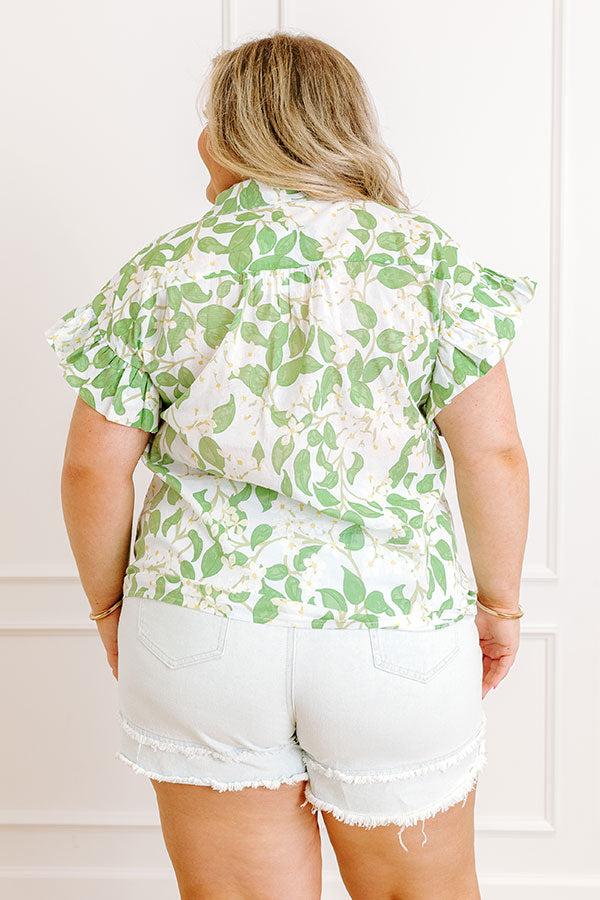 Impressions Honeysuckle Fields Floral Button Up Curves