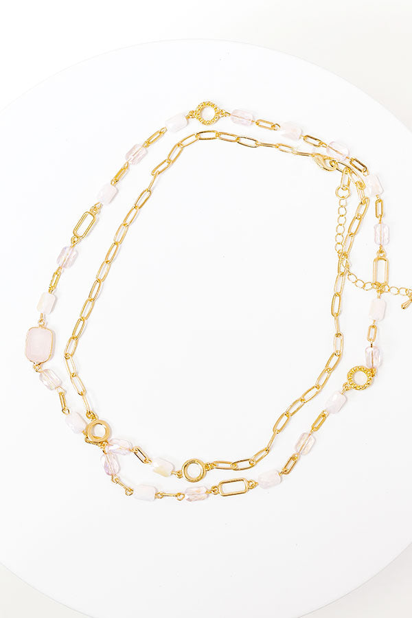 impressions All The Glam Necklace in Pink