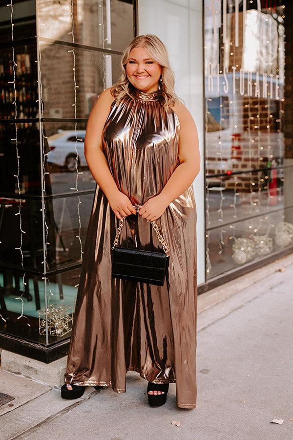 impressions Amazing Views Metallic Jumpsuit Curves