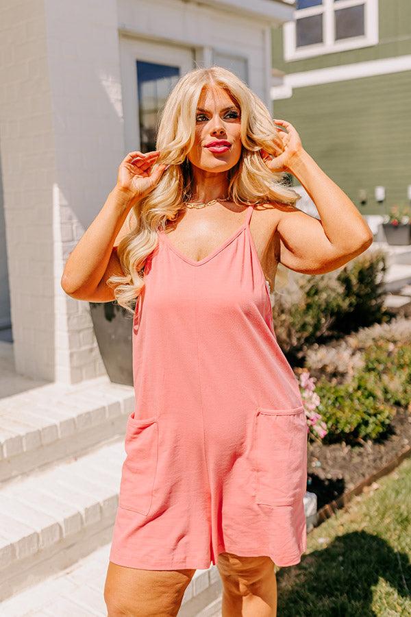Impressions Beach Retreat Romper In Coral Curves