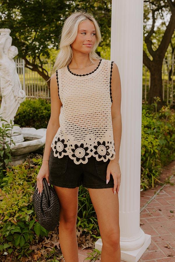 impressions Blooming Coast Crochet Top